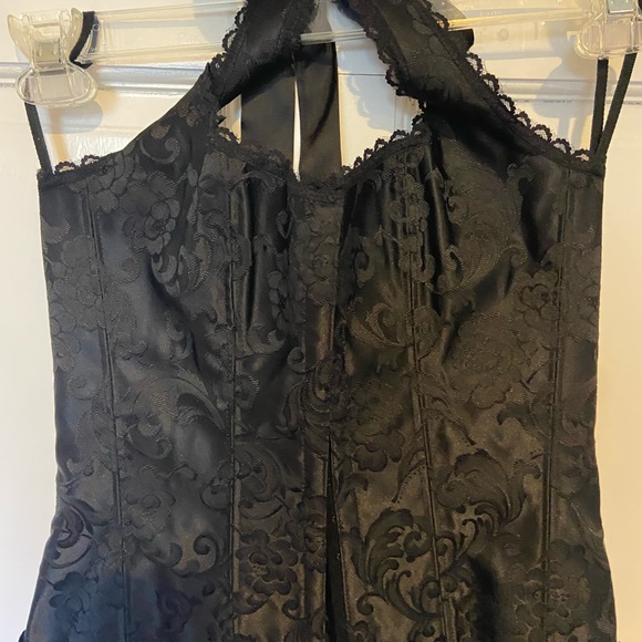 Fredericks of Hollywood Corset Bustier Black Lace Up Sexy Lingerie Size 36 - Picture 3 of 5